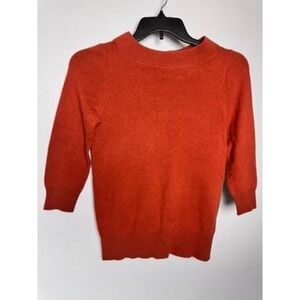 J.CREW Vtg. Italian Cashmere Sweater Women Size XS Burnt Orange Office Holiday